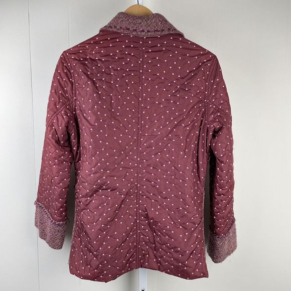 Pietro Grande Artsy Jacket Burgundy Red Patchwork Polka Dot Womens EU 44 - Picture 5 of 8